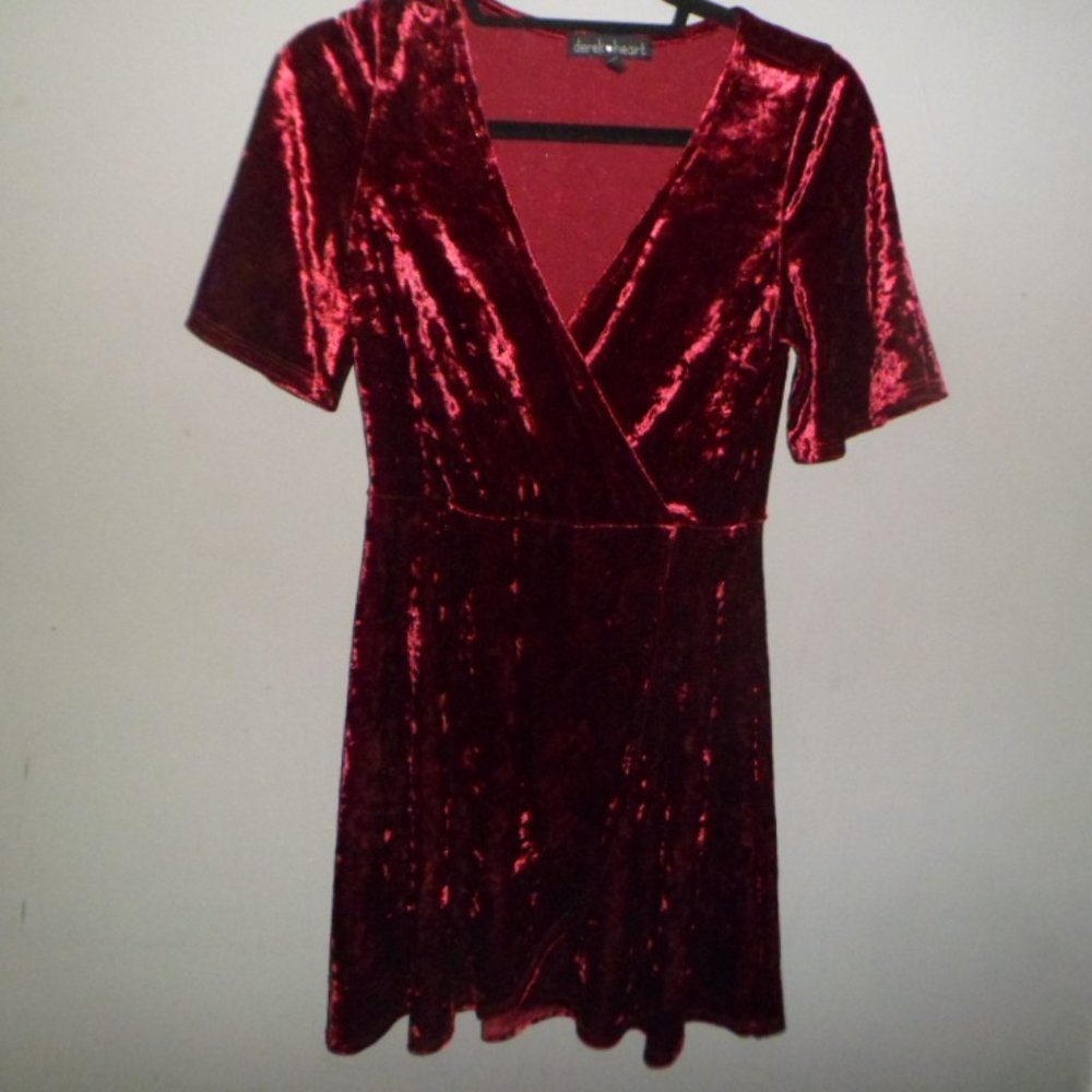 Derek Heart Velvet Red Blood Ruby Valentines Day Dress Date Night #TMX